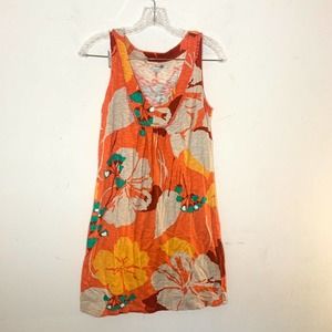 Boden Orange Floral Mini Dress